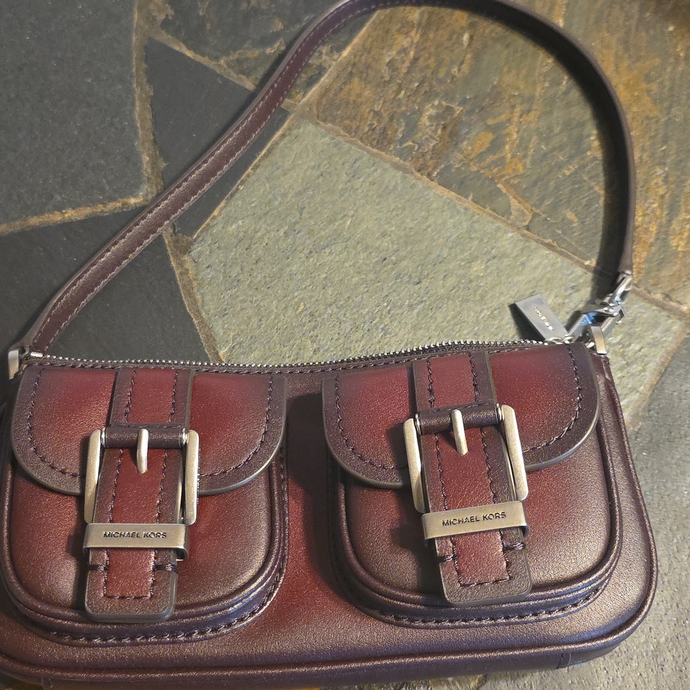 MICHAEL Michael KorsZoe Small Faded Leather Pouchette Shoulder Bag - Picture 2 of 6